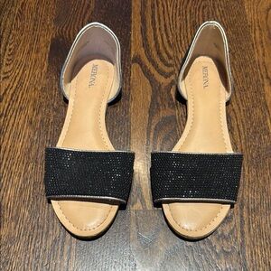 Merona Beaded black Women's Sandals/ slides size 8